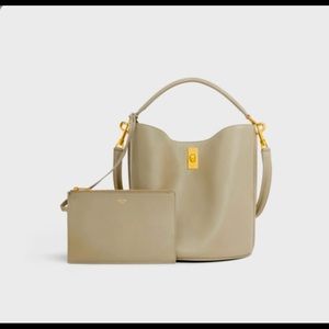 Celine 16 bucket bag in green clay